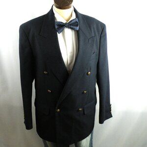 Vintage Giorgio Sant’ Angelo Navy Blue Double Breasted Blazer 36S